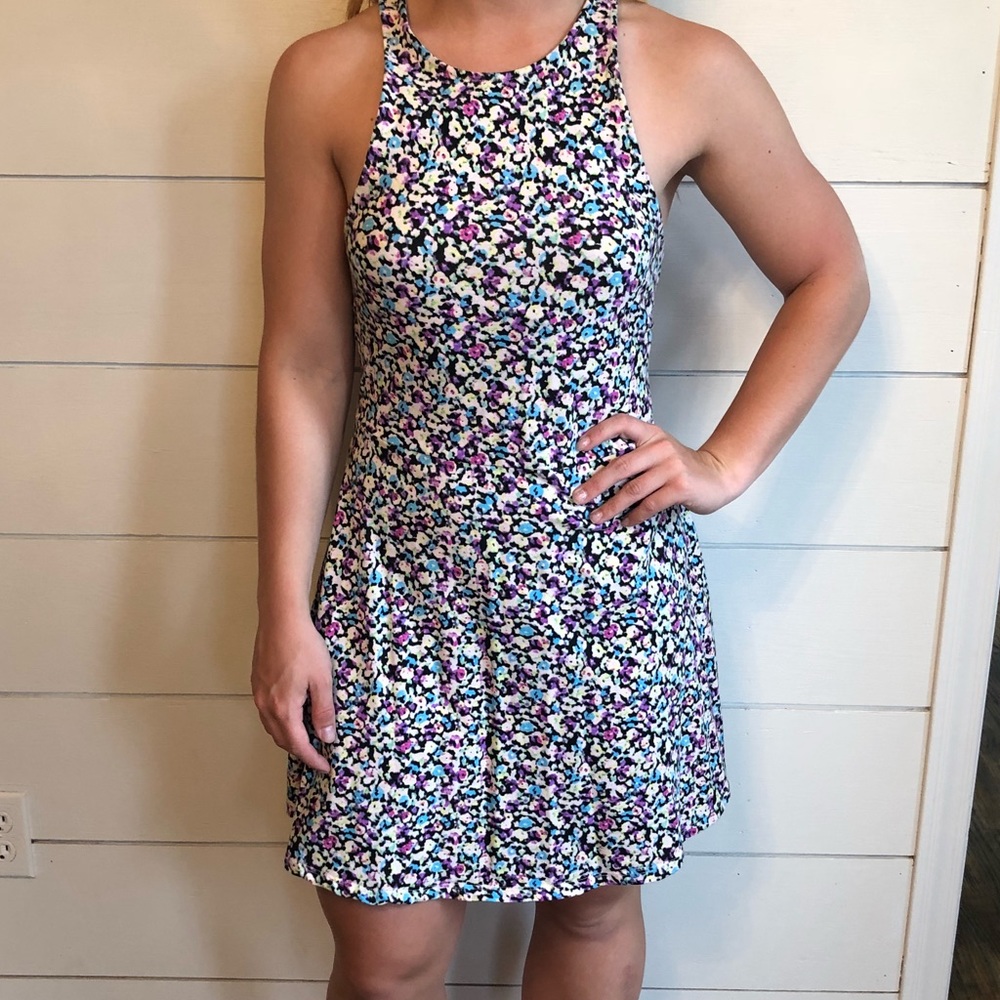 Floral Dress with Cut-Outs